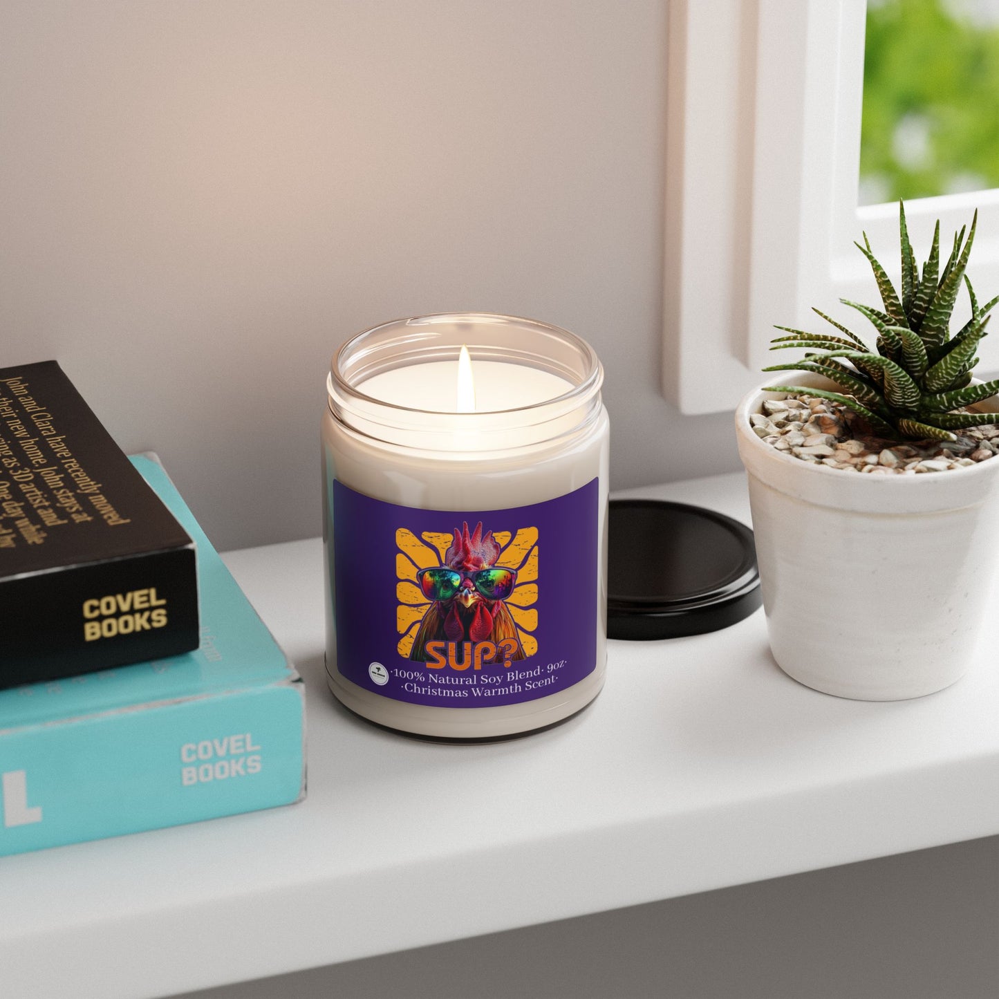 Scented Soy Candle, 9oz - Sup? (Rooster Version)