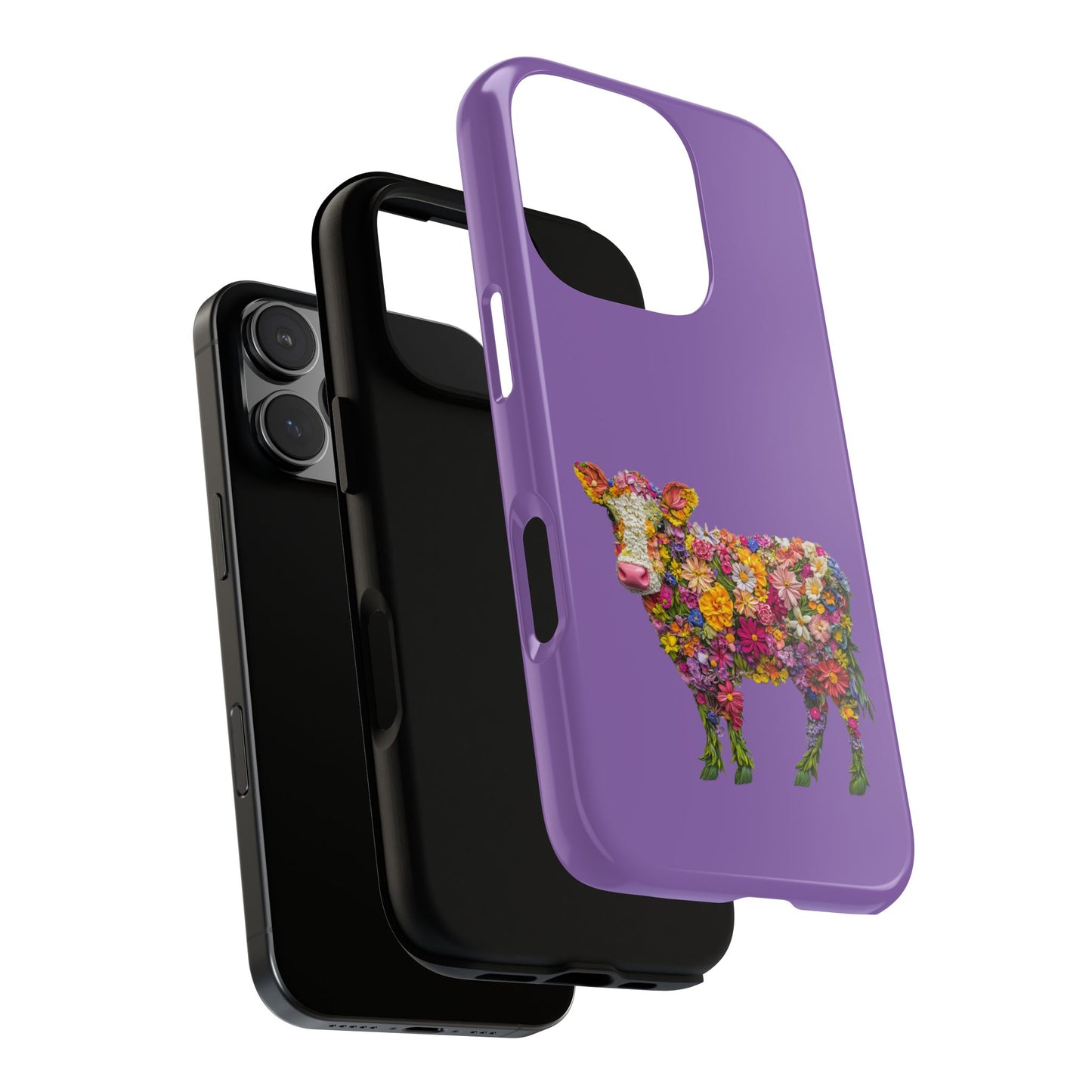 Cell Phone Case | Floral Cow | For iPhone, Samsung Galaxy, and Google Pixel