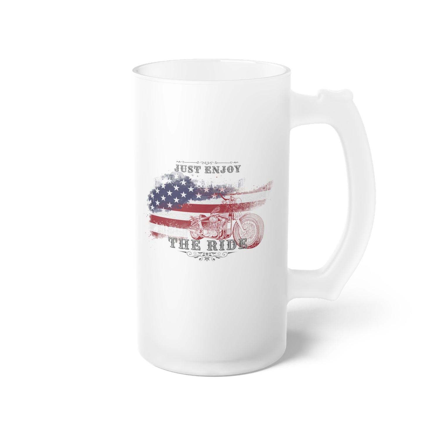 Frosted Glass Beer Mug - Just Enjoy the Ride