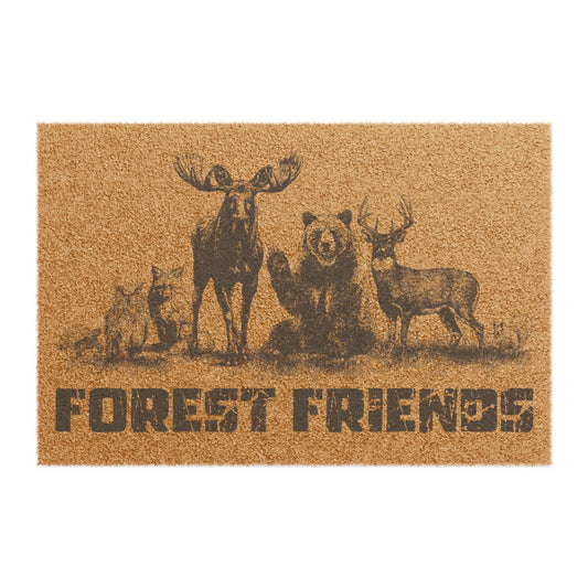 Forest Friends Coir Doormat | Rustic Outdoor Welcome Mat