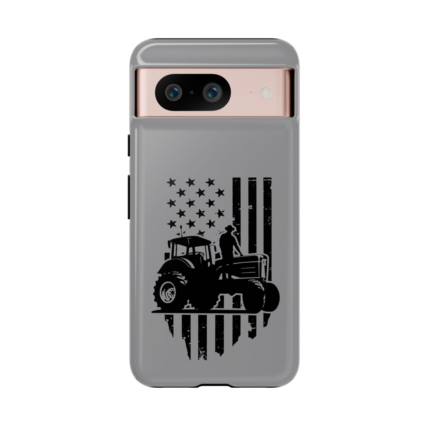 Cell Phone Case | USA Tractor, Distressed Flag | For iPhone, Samsung Galaxy, and Google Pixel