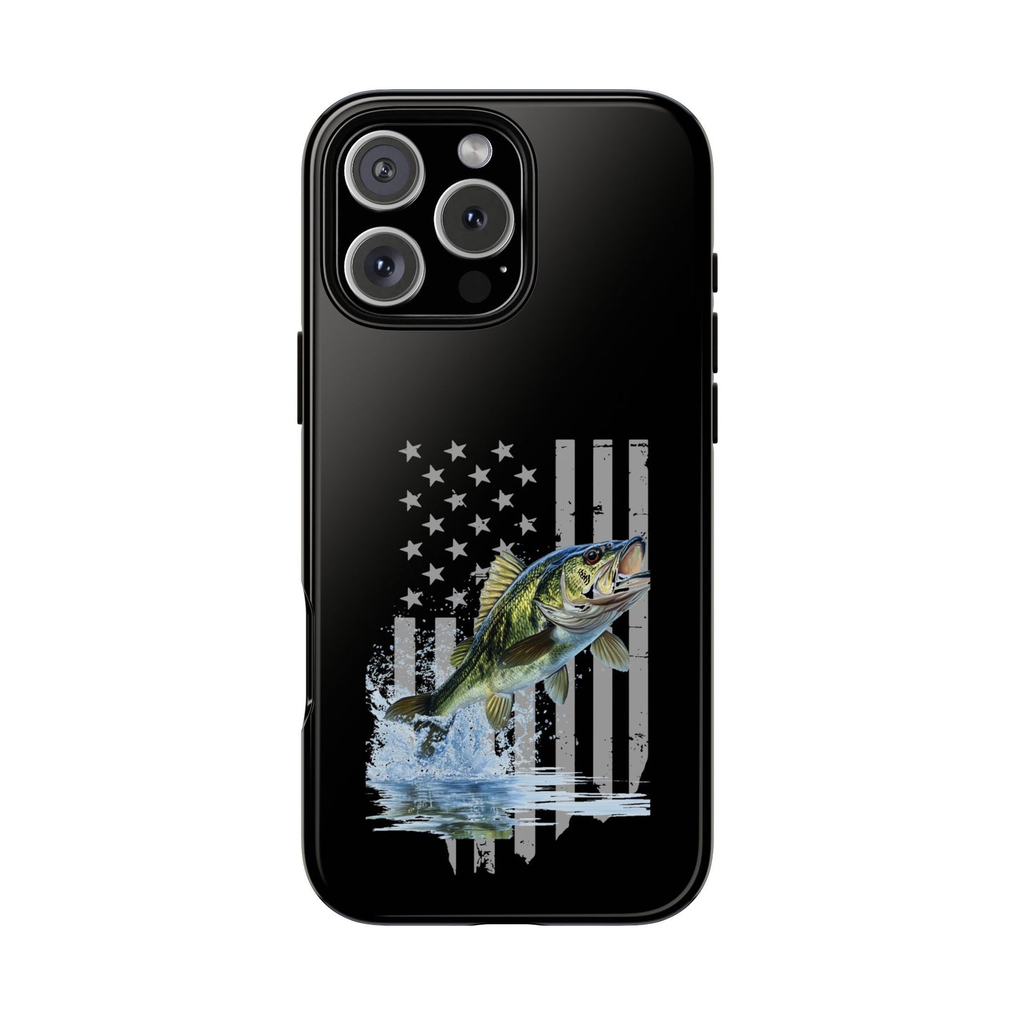 Cell Phone Case | Largemouth Bass with Distressed Flag | For iPhone, Samsung Galaxy, and Google Pixel