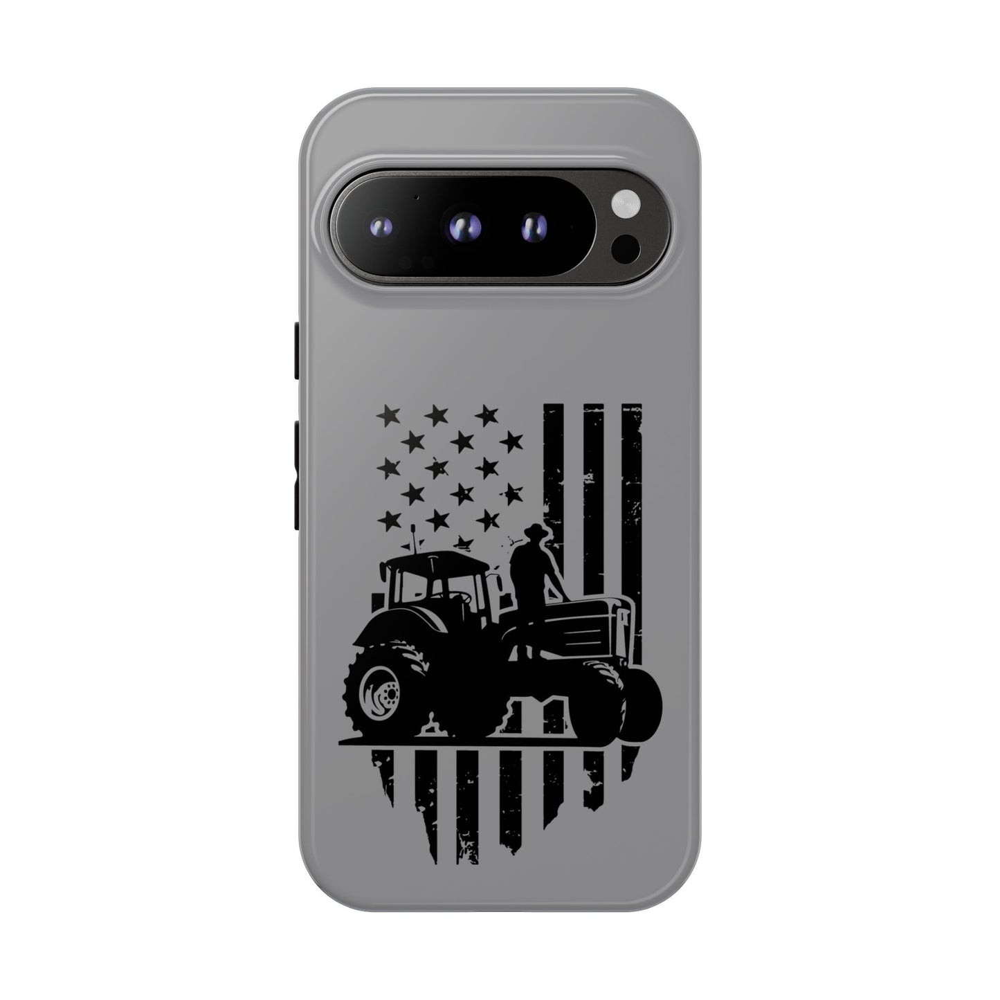 Cell Phone Case | USA Tractor, Distressed Flag | For iPhone, Samsung Galaxy, and Google Pixel