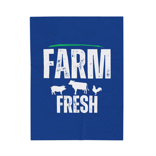 Velveteen Plush Blanket - Farm Fresh