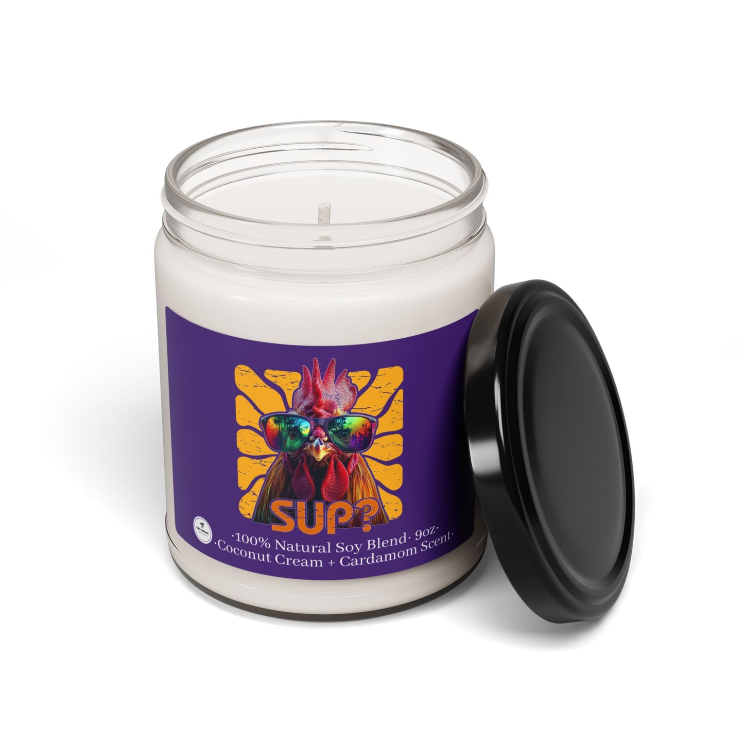Scented Soy Candle, 9oz - Sup? (Rooster Version)