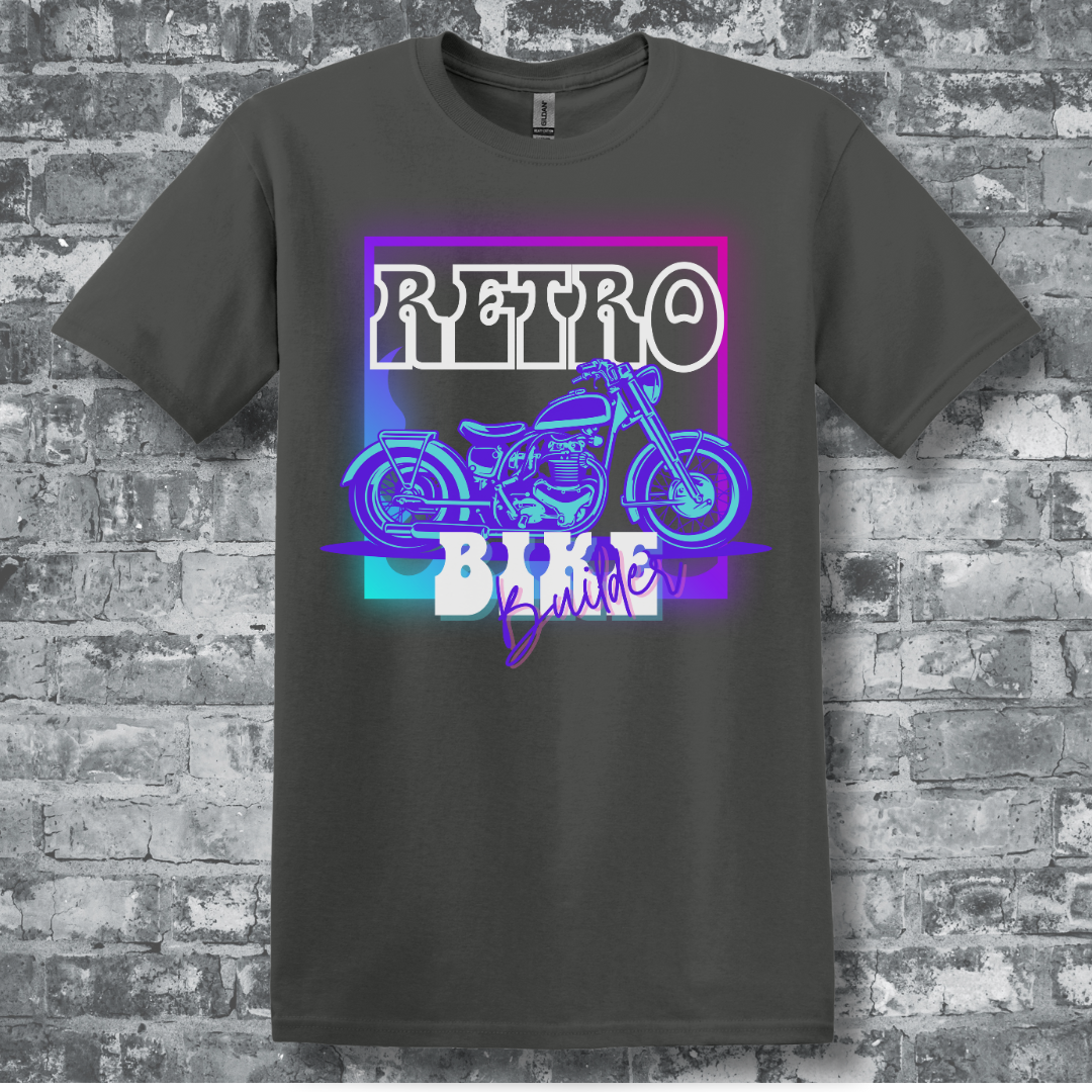 This is image of  Retro Bike Builder T-Shirt version 2