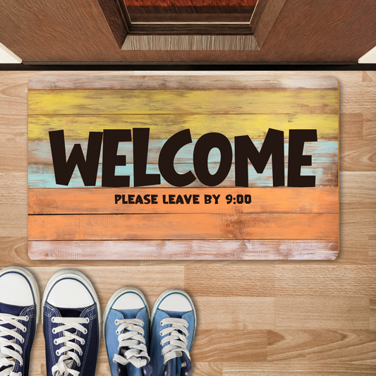 Welcome Please Leave by Nine Polyester Doormat | Funny Doormat