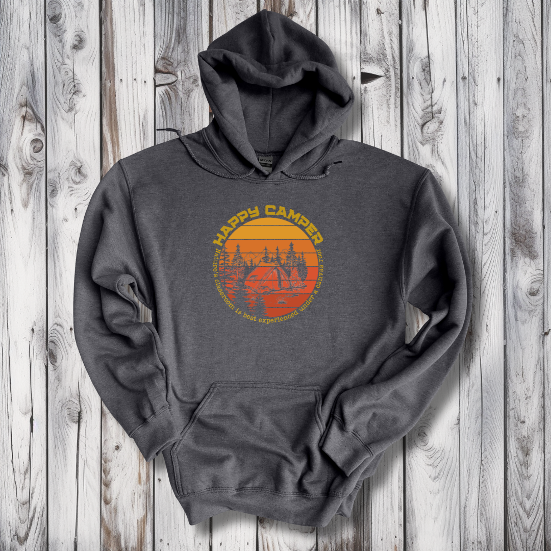 This is image of  Happy Camper Long-Sleeve Hoodie version 1