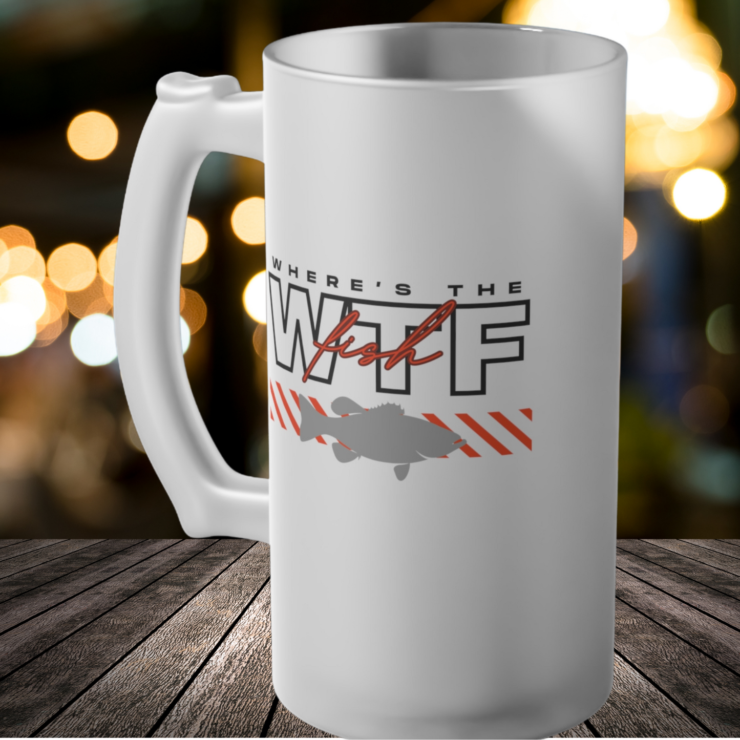 Frosted Glass Beer Mug - WTF Where's the Fish