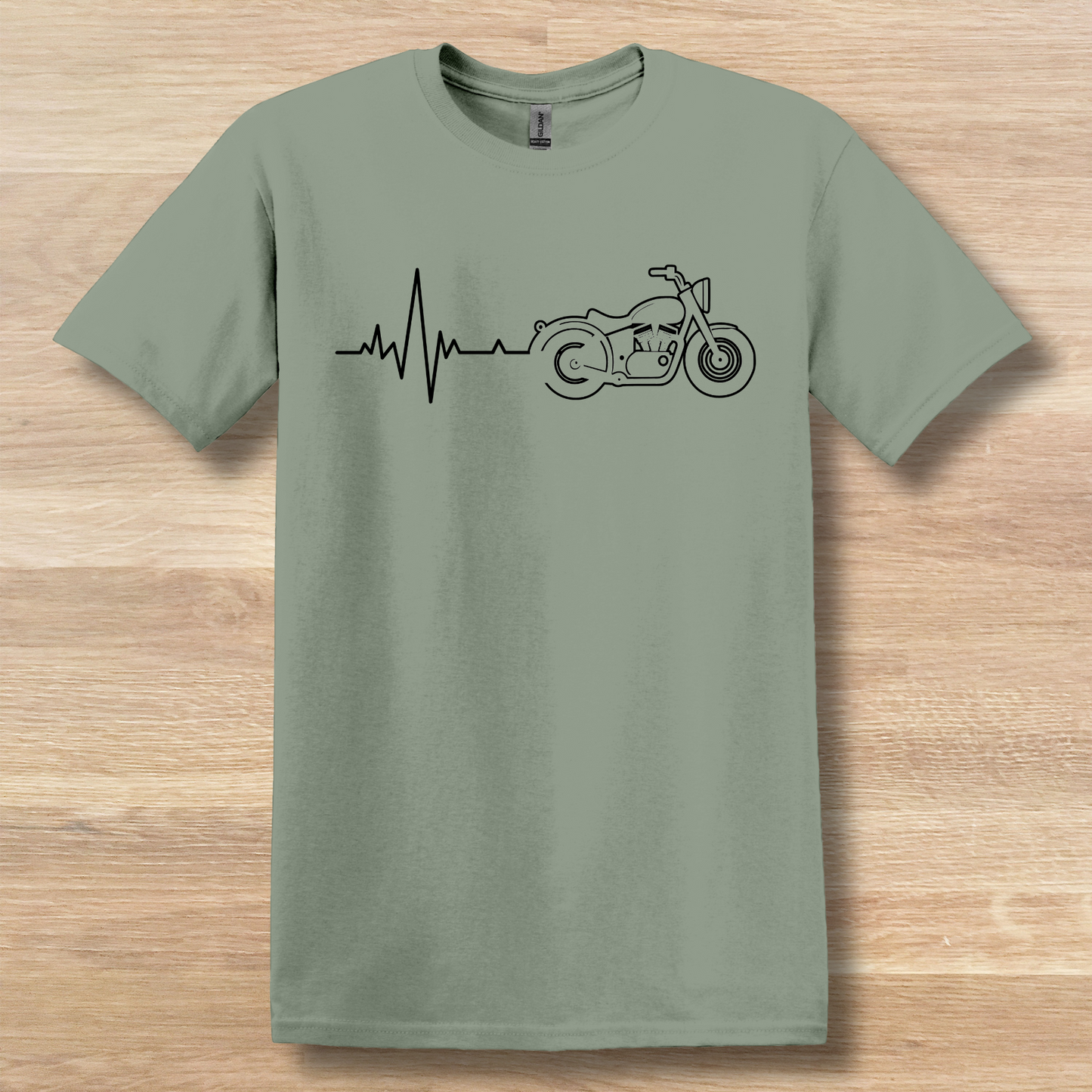 Biker Heartbeat T-Shirt | Motorcycle Lover Gift