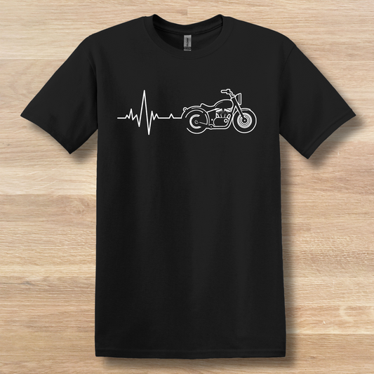 Biker Heartbeat T-Shirt | Motorcycle Lover Gift