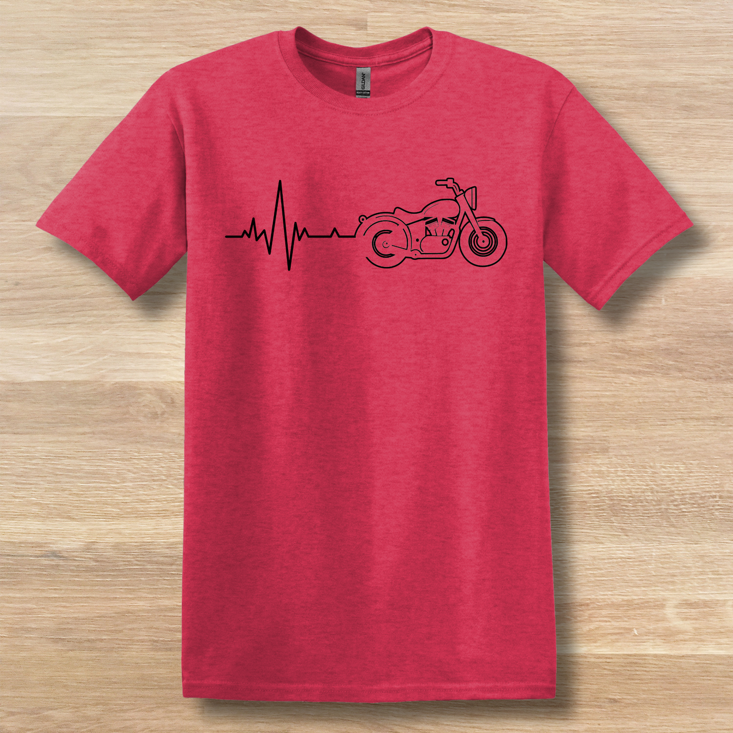 Biker Heartbeat T-Shirt | Motorcycle Lover Gift