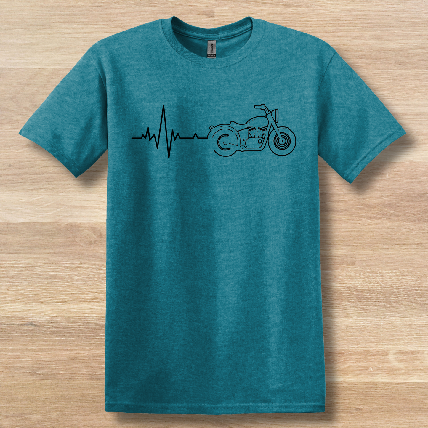 Biker Heartbeat T-Shirt | Motorcycle Lover Gift