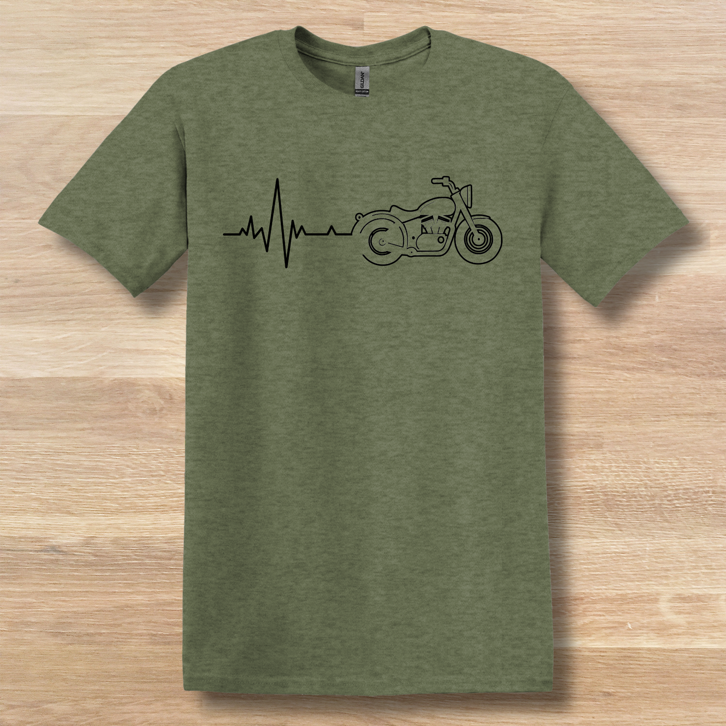 Biker Heartbeat T-Shirt | Motorcycle Lover Gift