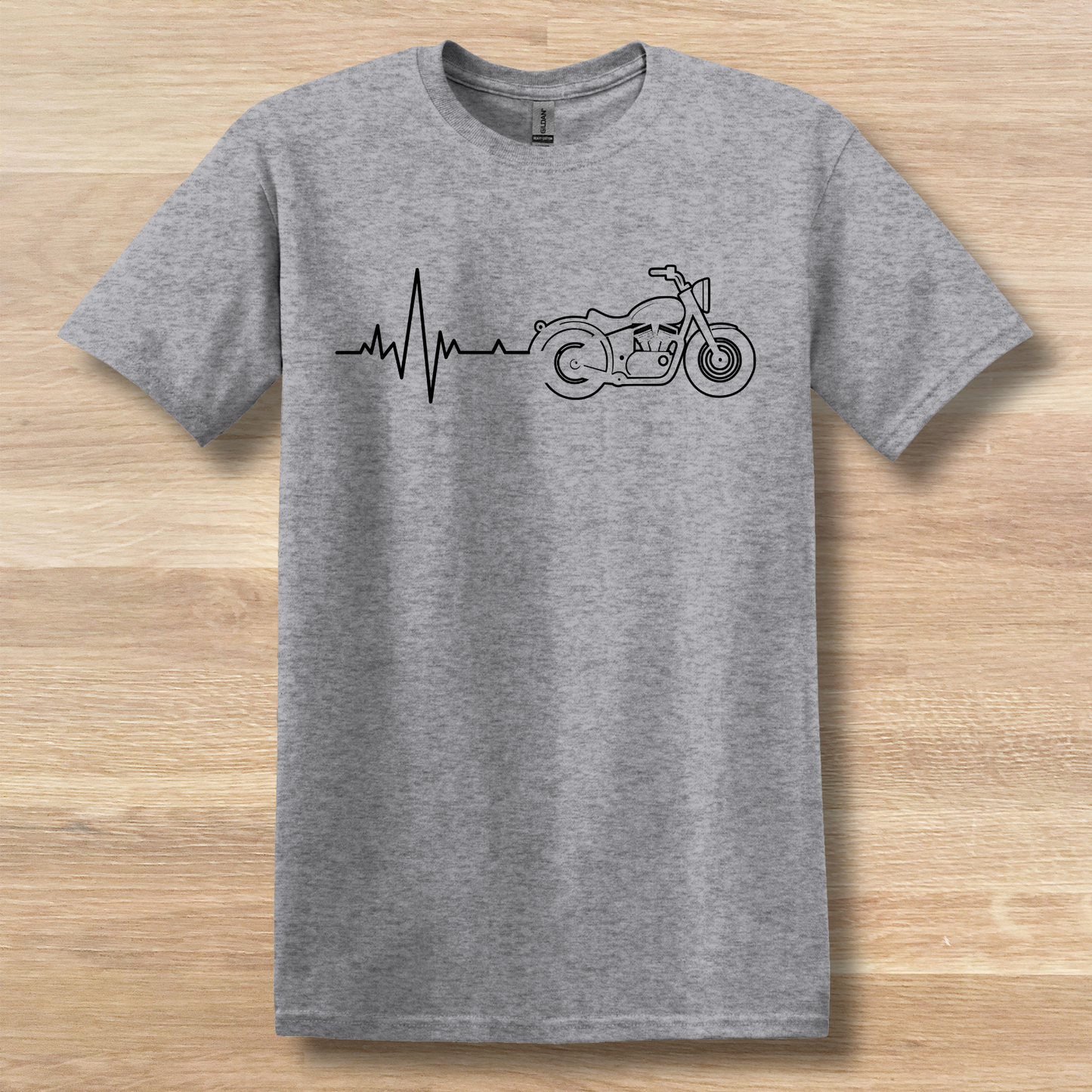 Biker Heartbeat T-Shirt | Motorcycle Lover Gift