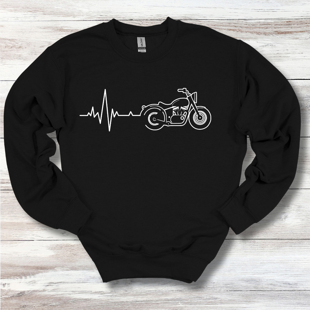 Biker Heartbeat Sweatshirt | Motorcycle Gift
