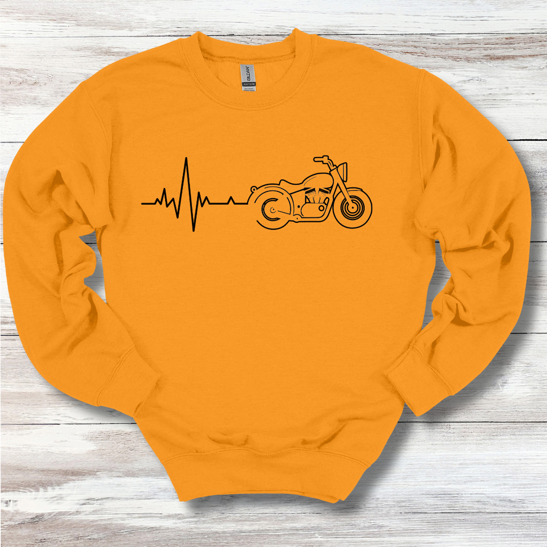 Biker Heartbeat Sweatshirt | Motorcycle Gift