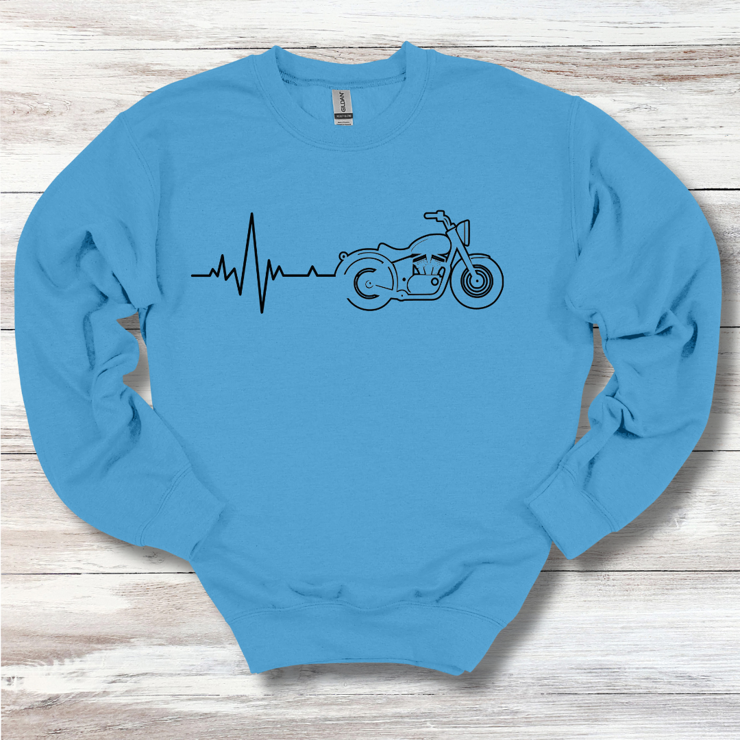 Biker Heartbeat Sweatshirt | Motorcycle Gift