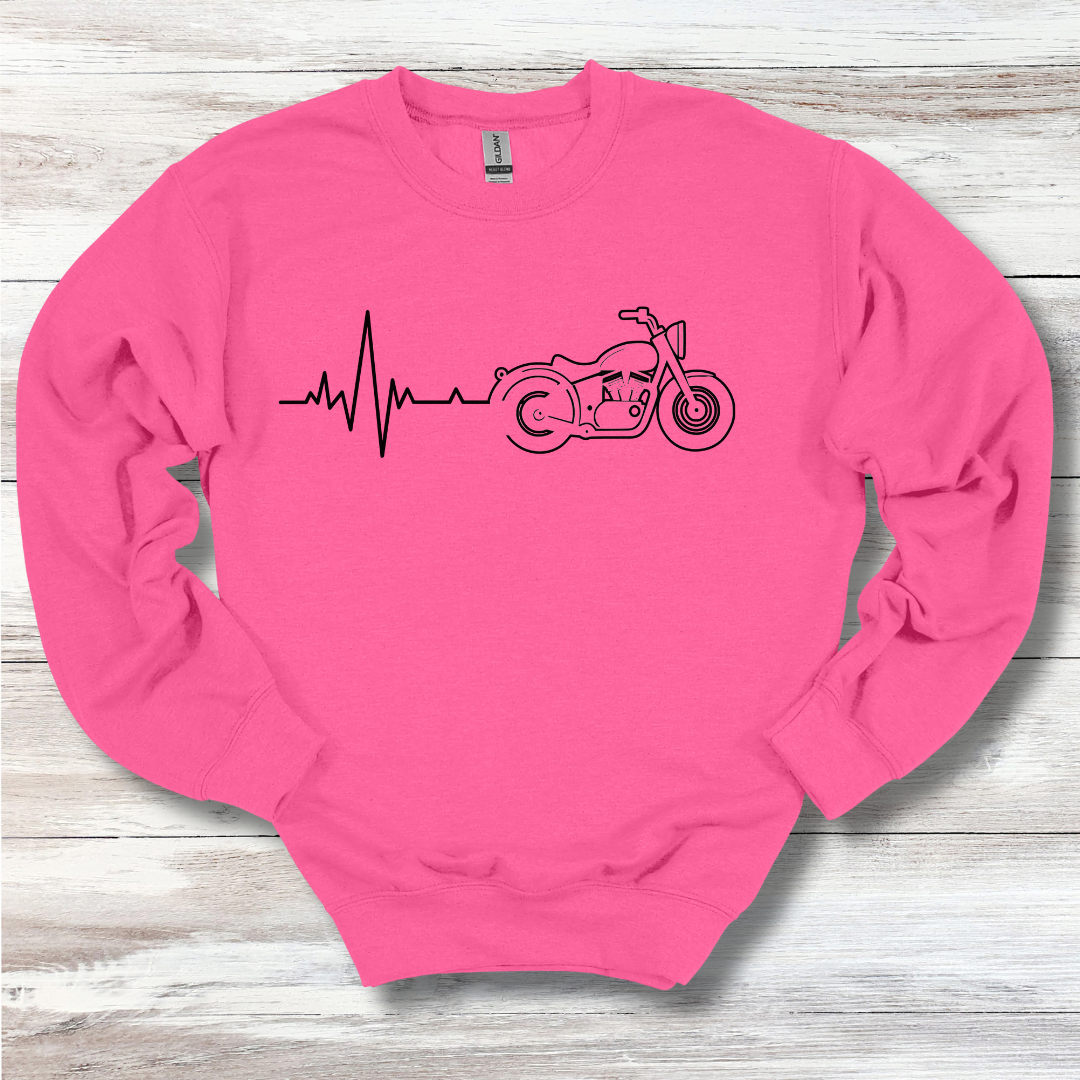 Biker Heartbeat Sweatshirt | Motorcycle Gift