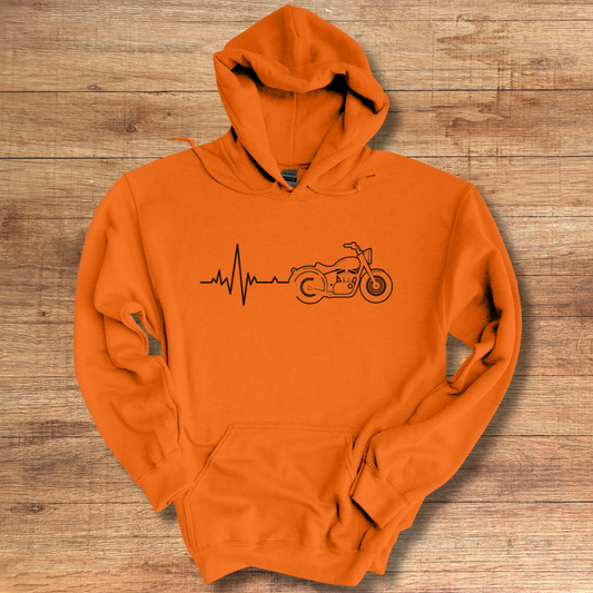 Biker Heartbeat Hoodie | Gift for Motorcycle Lovers