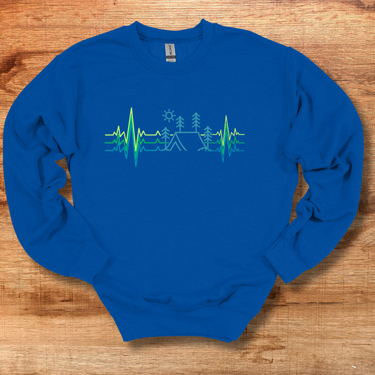 Camping Heartbeat Sweatshirt | Camping Gift Ideas