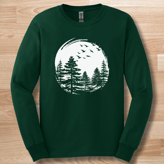 Nature Lover Pines Long Sleeve Tee | Camping Gift Ideas