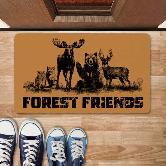 Forest Friends Polyester Doormat | Rustic Home Decor