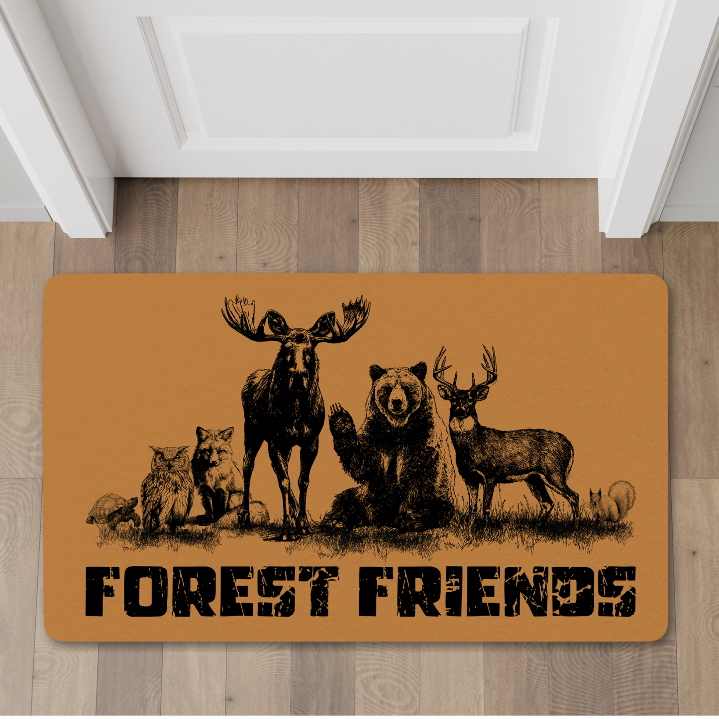 Forest Friends Polyester Doormat | Rustic Home Decor