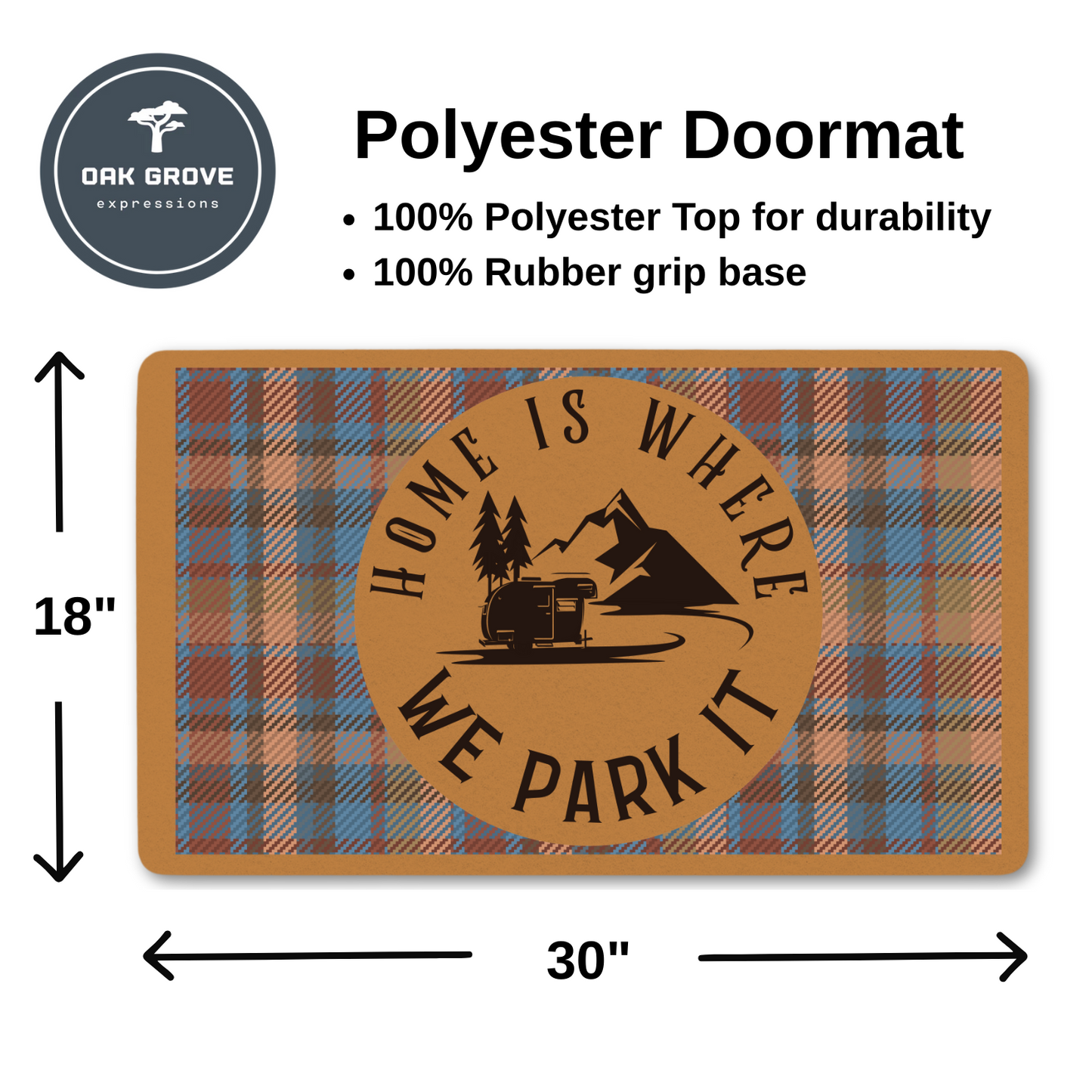 Home Is Where We Park It Polyester Doormat | Camping Decor