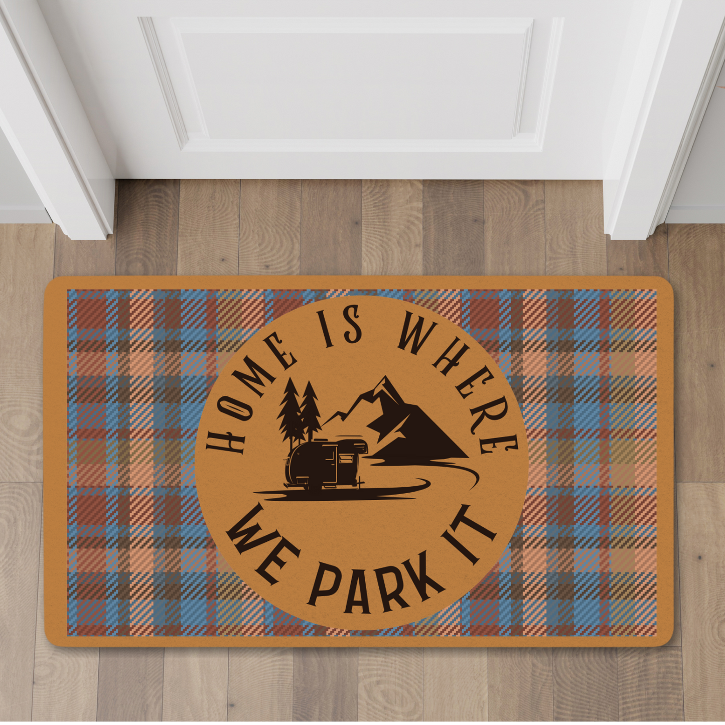 Home Is Where We Park It Polyester Doormat | Camping Decor