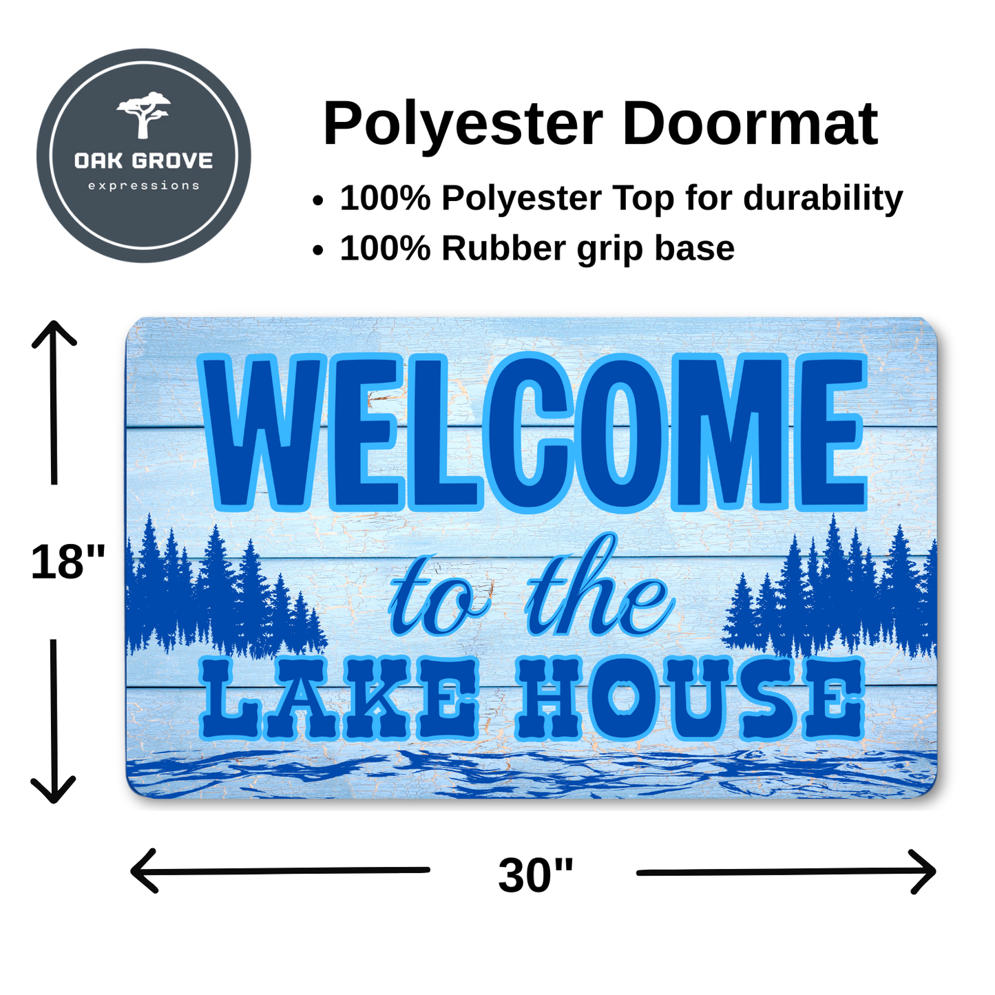 Welcome to the Lake House Polyester Doormat | Rustic Cabin Decor