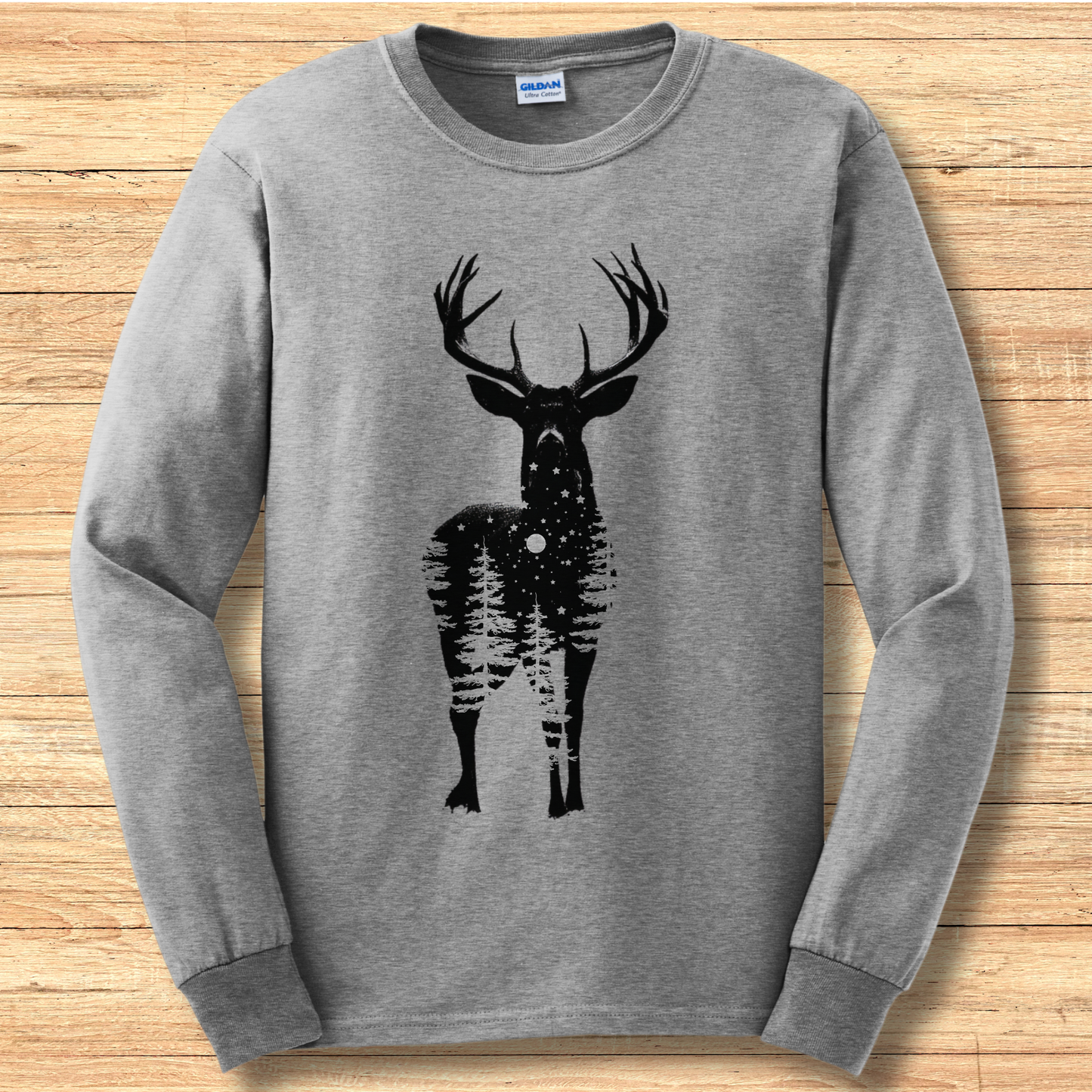 Starry Night Deer Long Sleeve Tee | Hunting Shirts