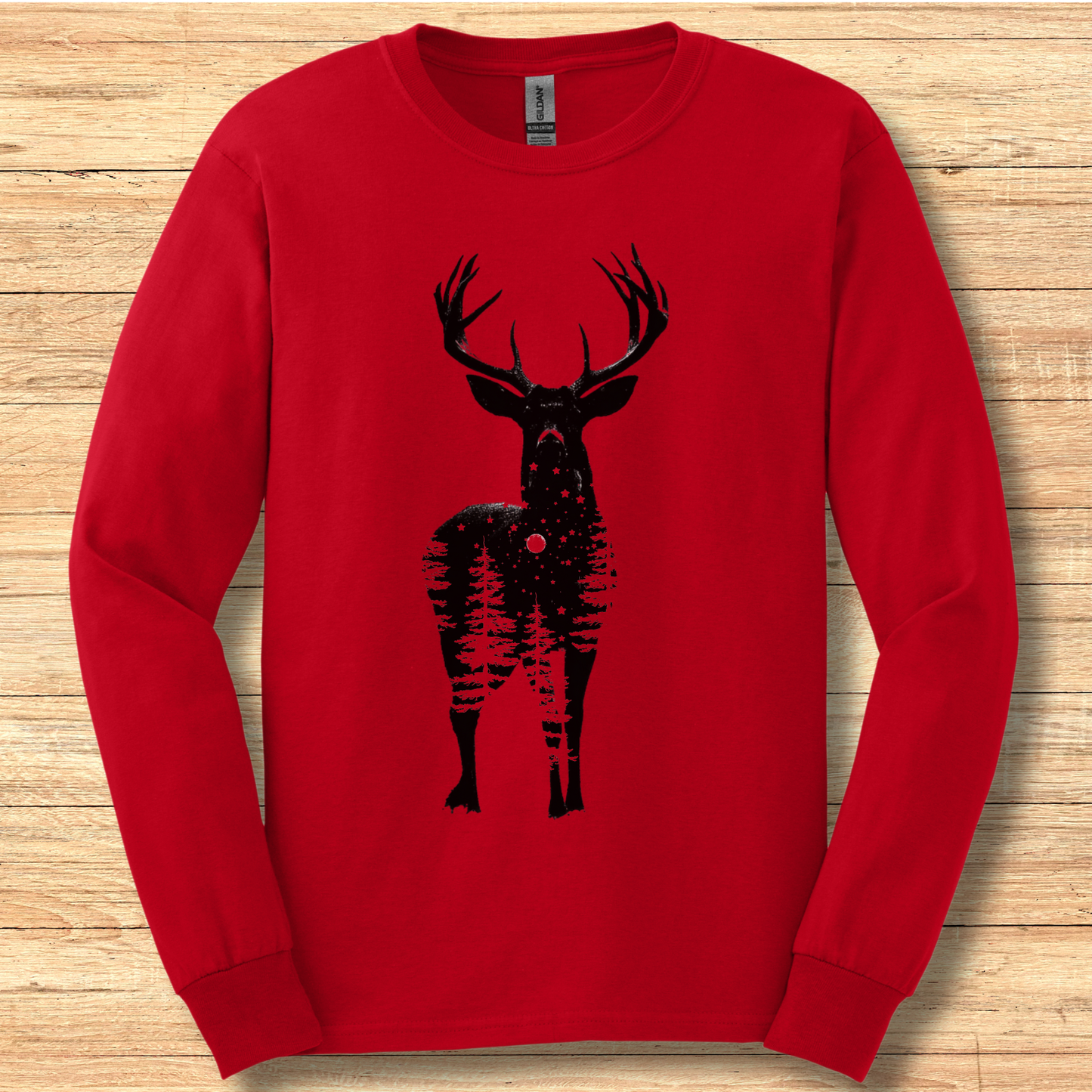 Starry Night Deer Long Sleeve Tee | Hunting Shirts