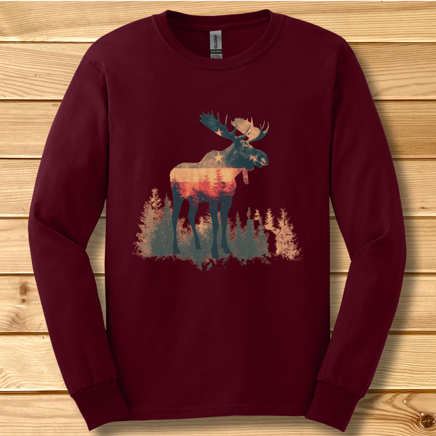 USA Moose Long Sleeve Tee | Moose Hunter Shirt