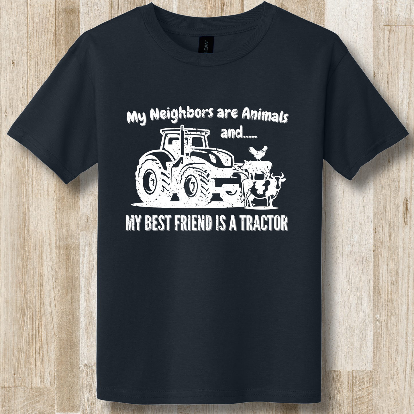 My Neighbors are Animals Youth T-Shirt | Farmer T-Shirts Funny