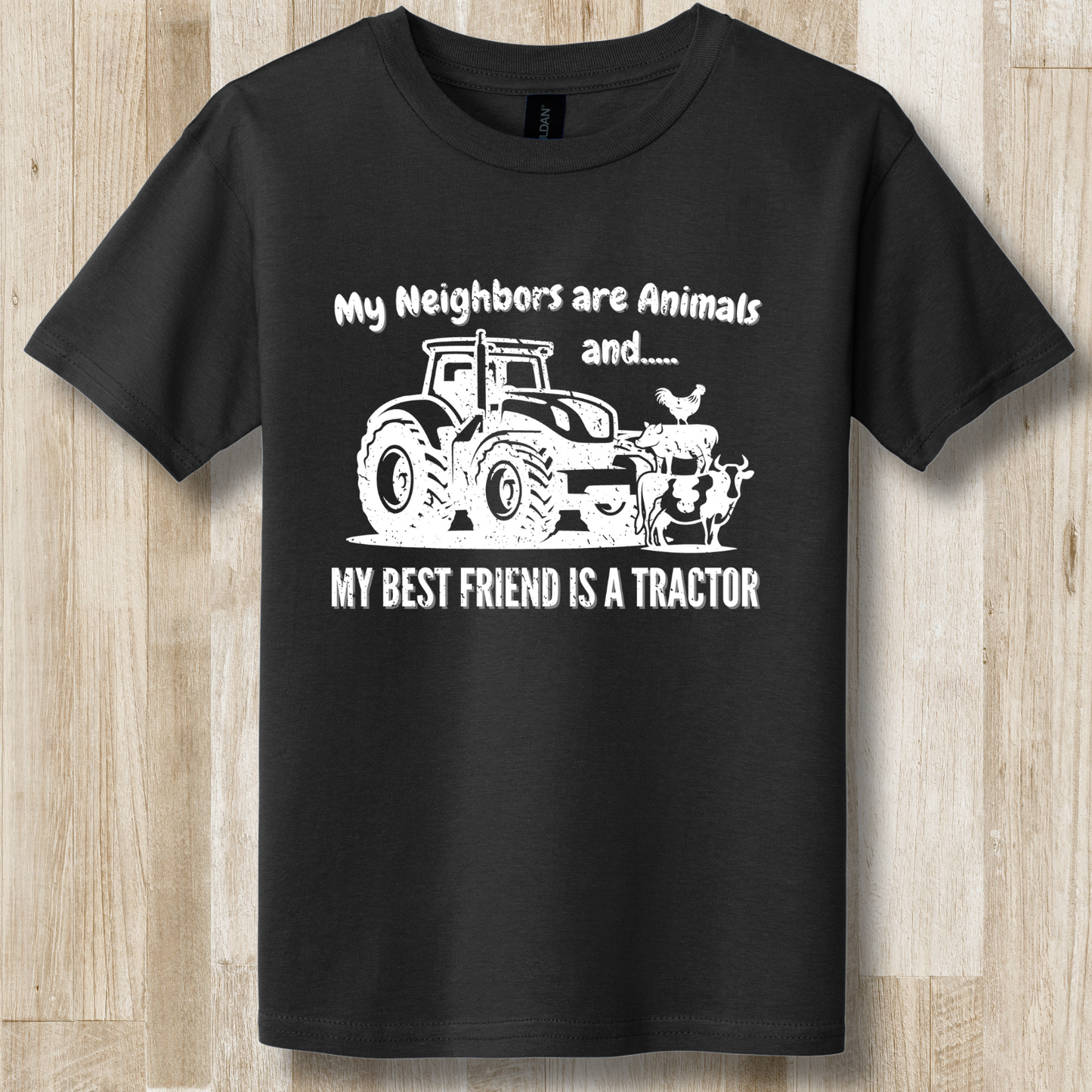 My Neighbors are Animals Youth T-Shirt | Farmer T-Shirts Funny