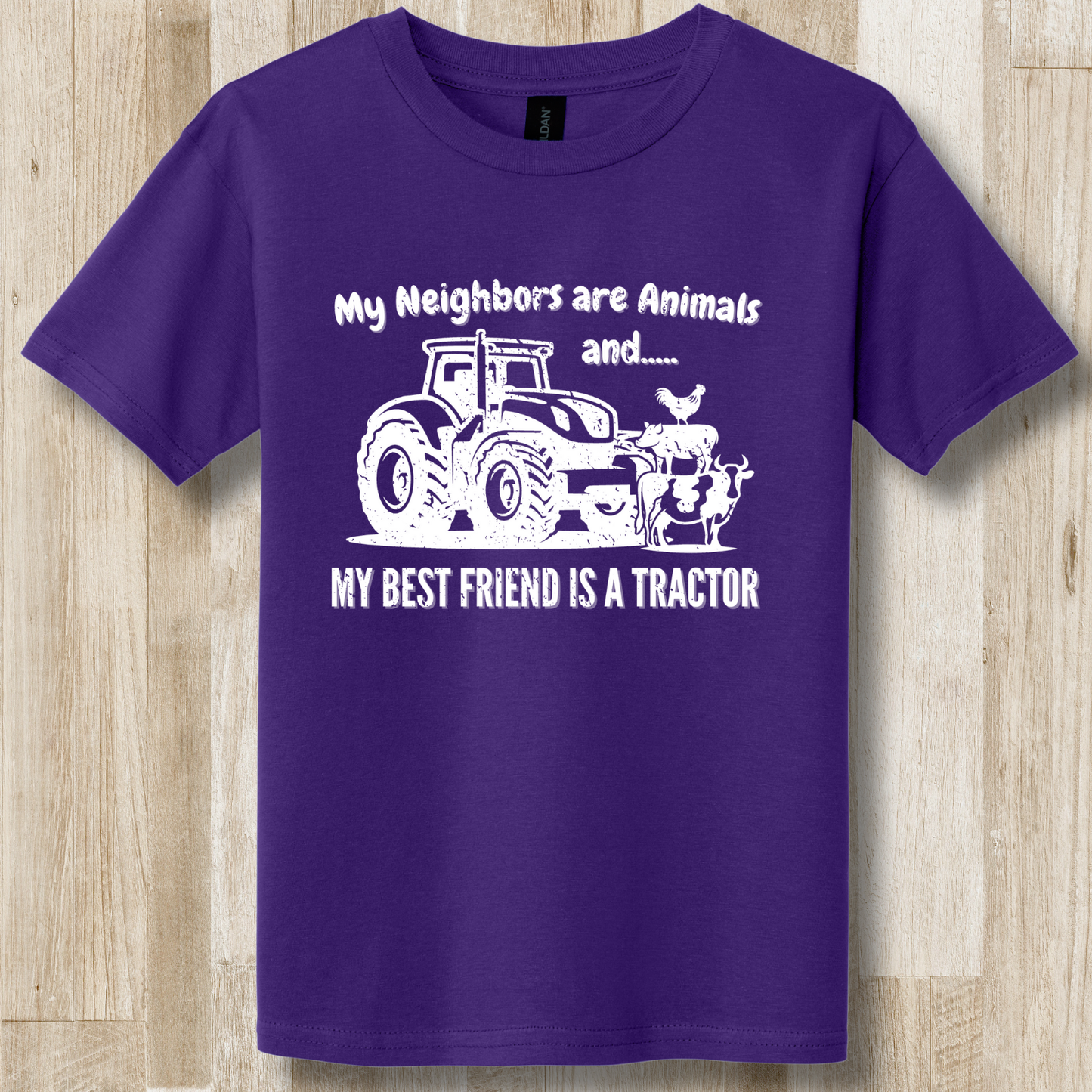 My Neighbors are Animals Youth T-Shirt | Farmer T-Shirts Funny