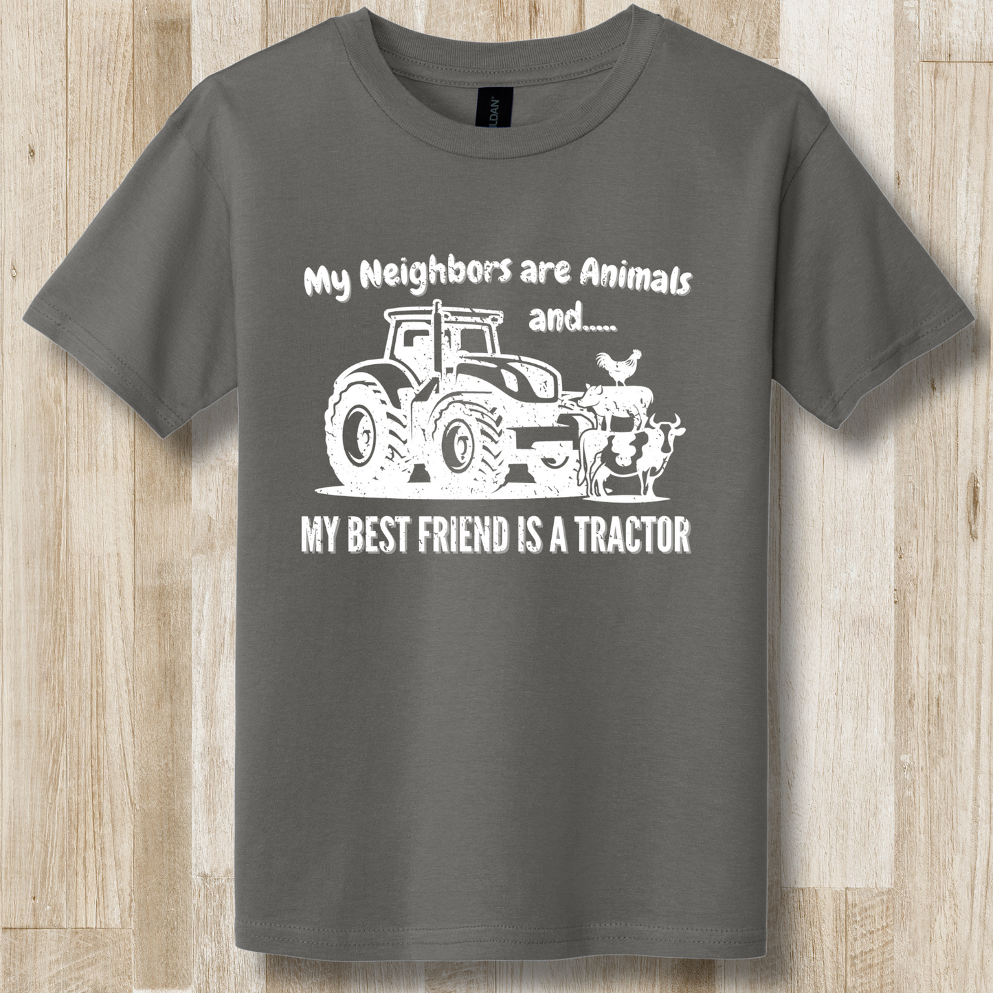 My Neighbors are Animals Youth T-Shirt | Farmer T-Shirts Funny