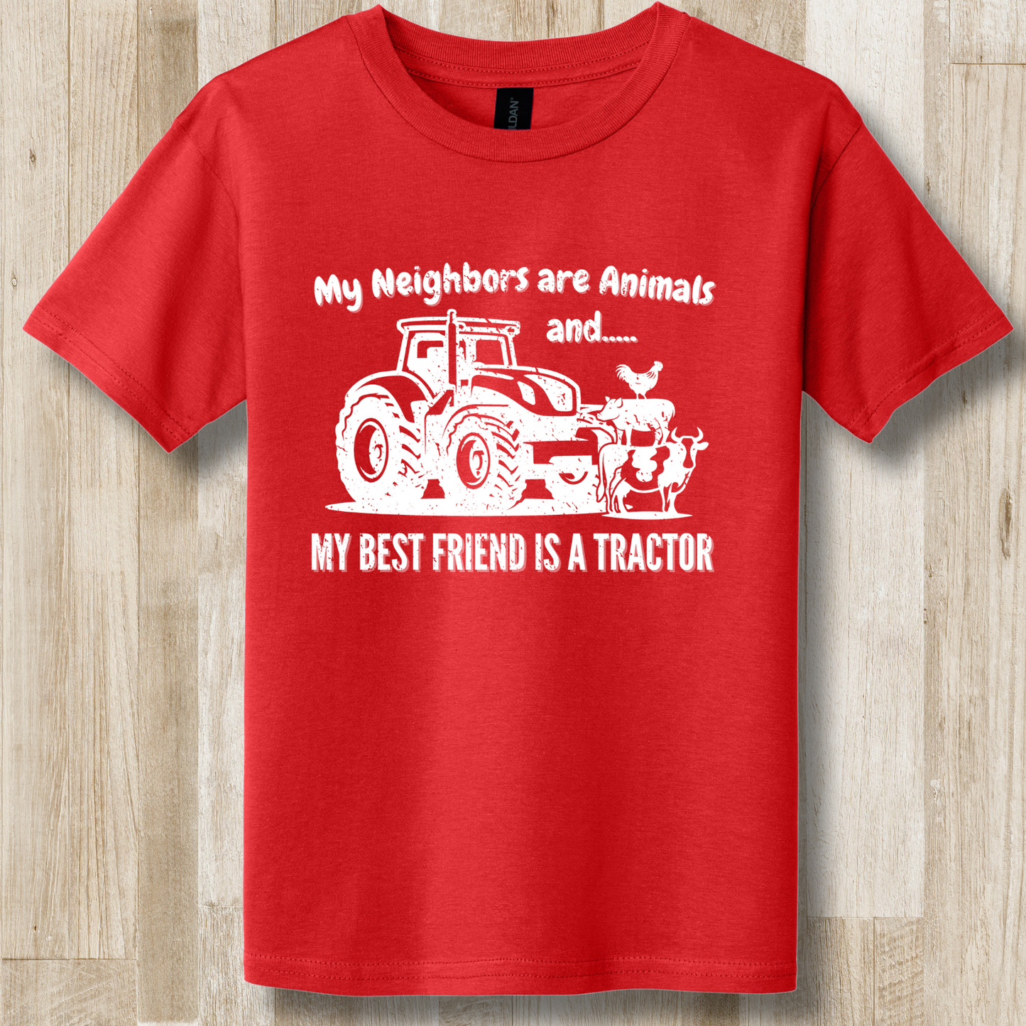 My Neighbors are Animals Youth T-Shirt | Farmer T-Shirts Funny