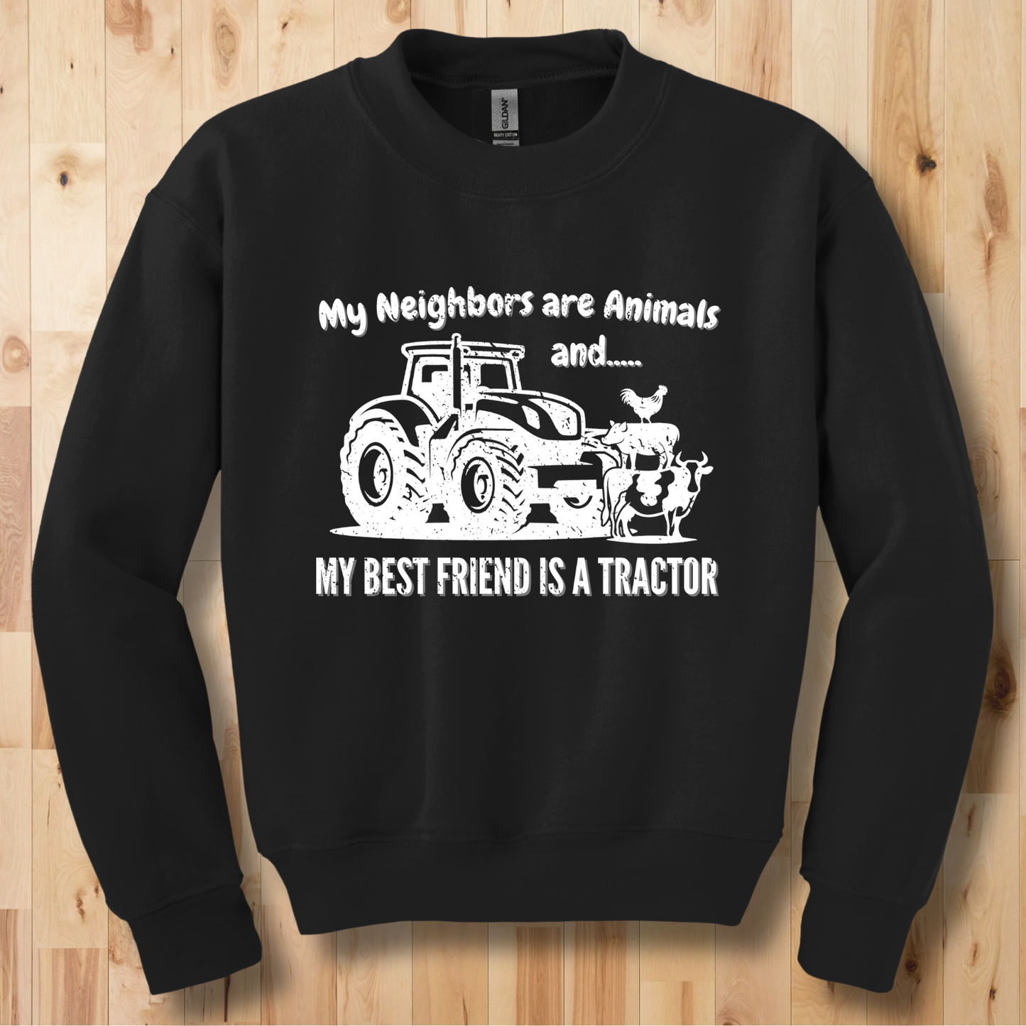 My Neighbors are Animals Youth Sweatshirt | Farmer Kid Shirt