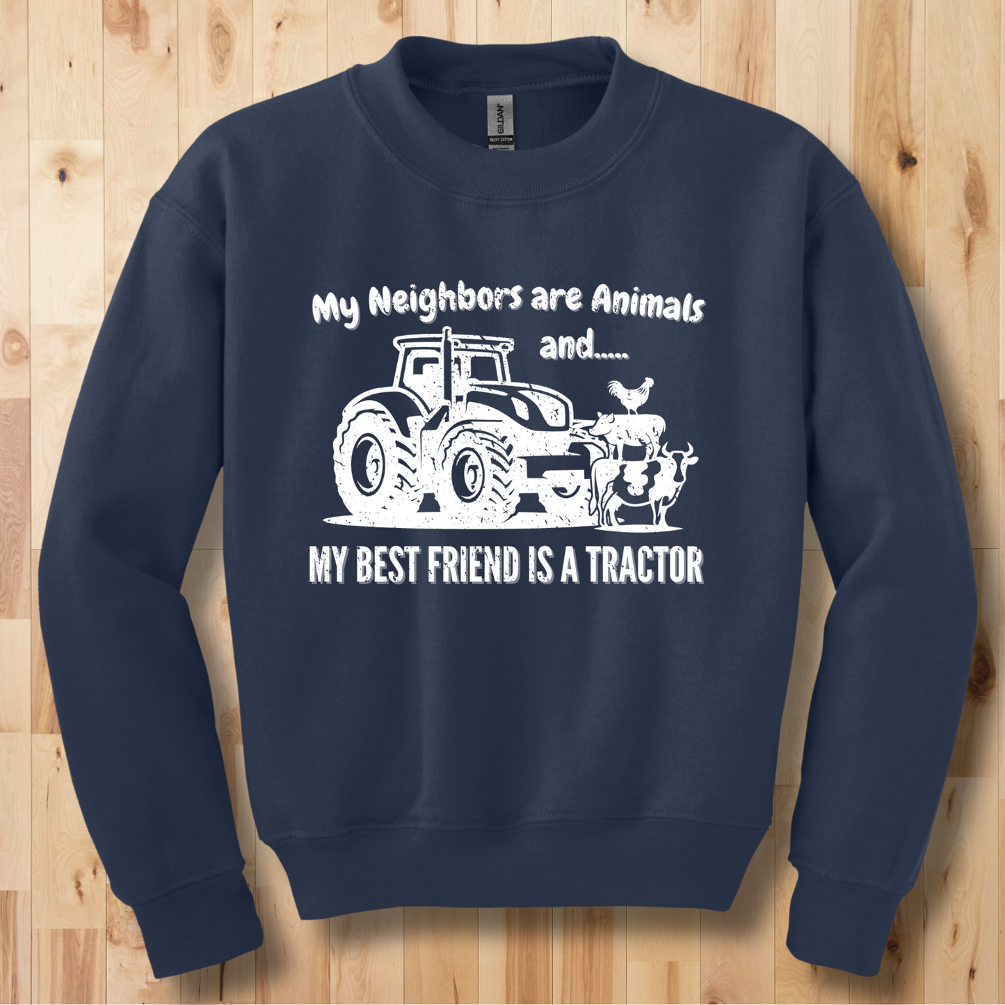 My Neighbors are Animals Youth Sweatshirt | Farmer Kid Shirt