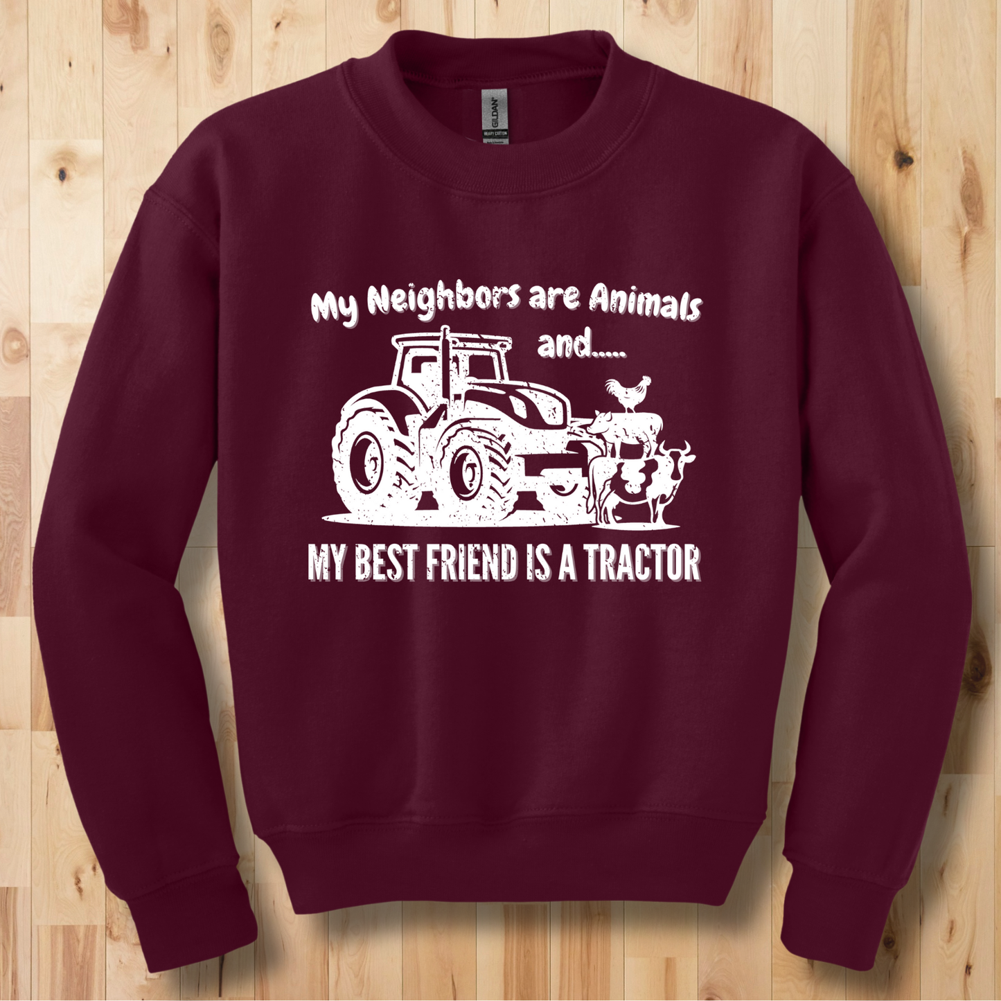 My Neighbors are Animals Youth Sweatshirt | Farmer Kid Shirt