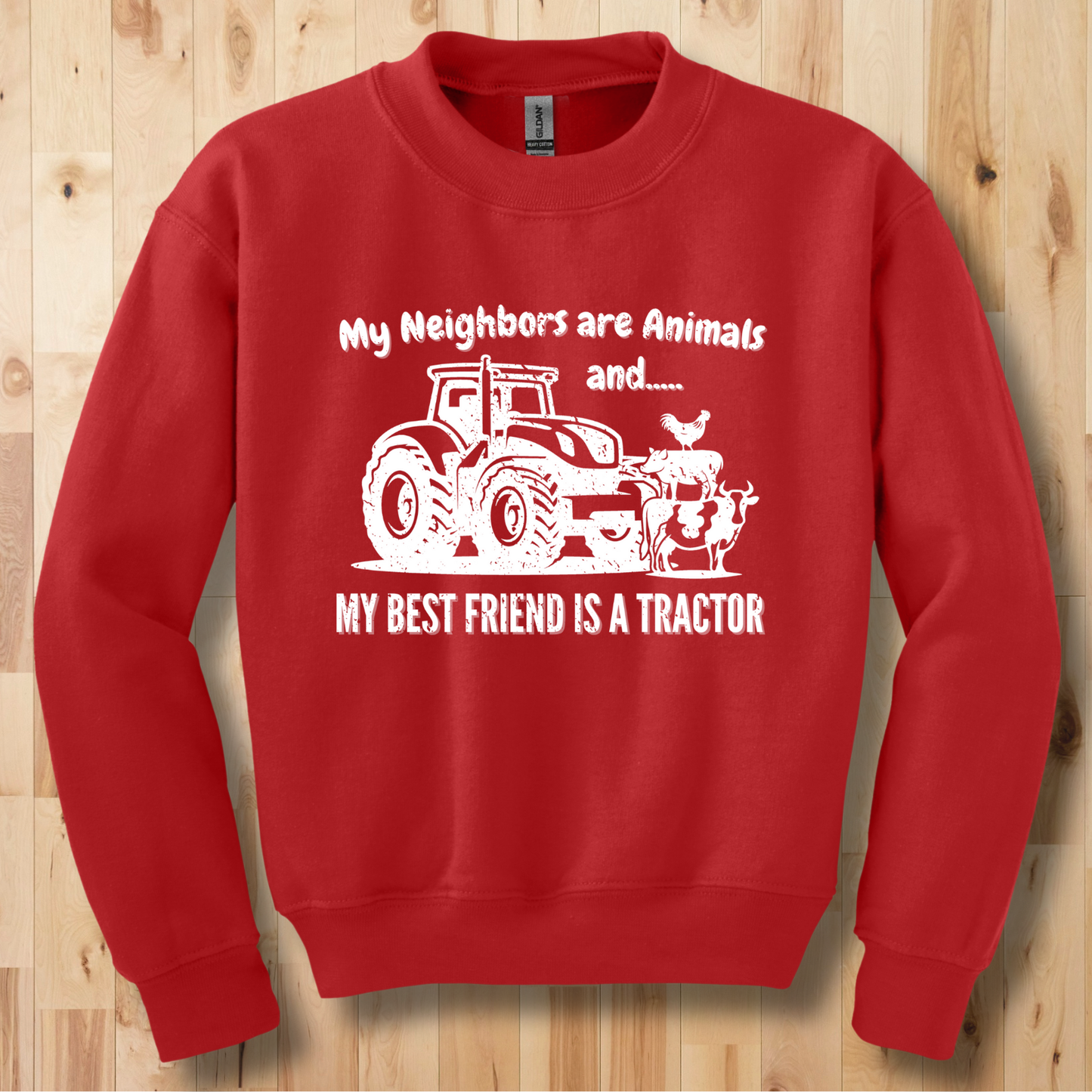 My Neighbors are Animals Youth Sweatshirt | Farmer Kid Shirt