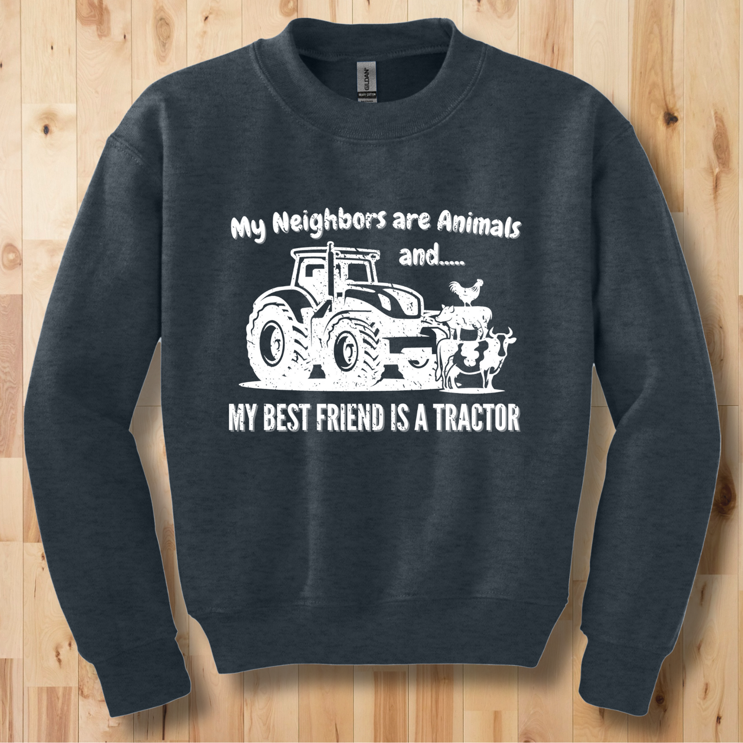 My Neighbors are Animals Youth Sweatshirt | Farmer Kid Shirt
