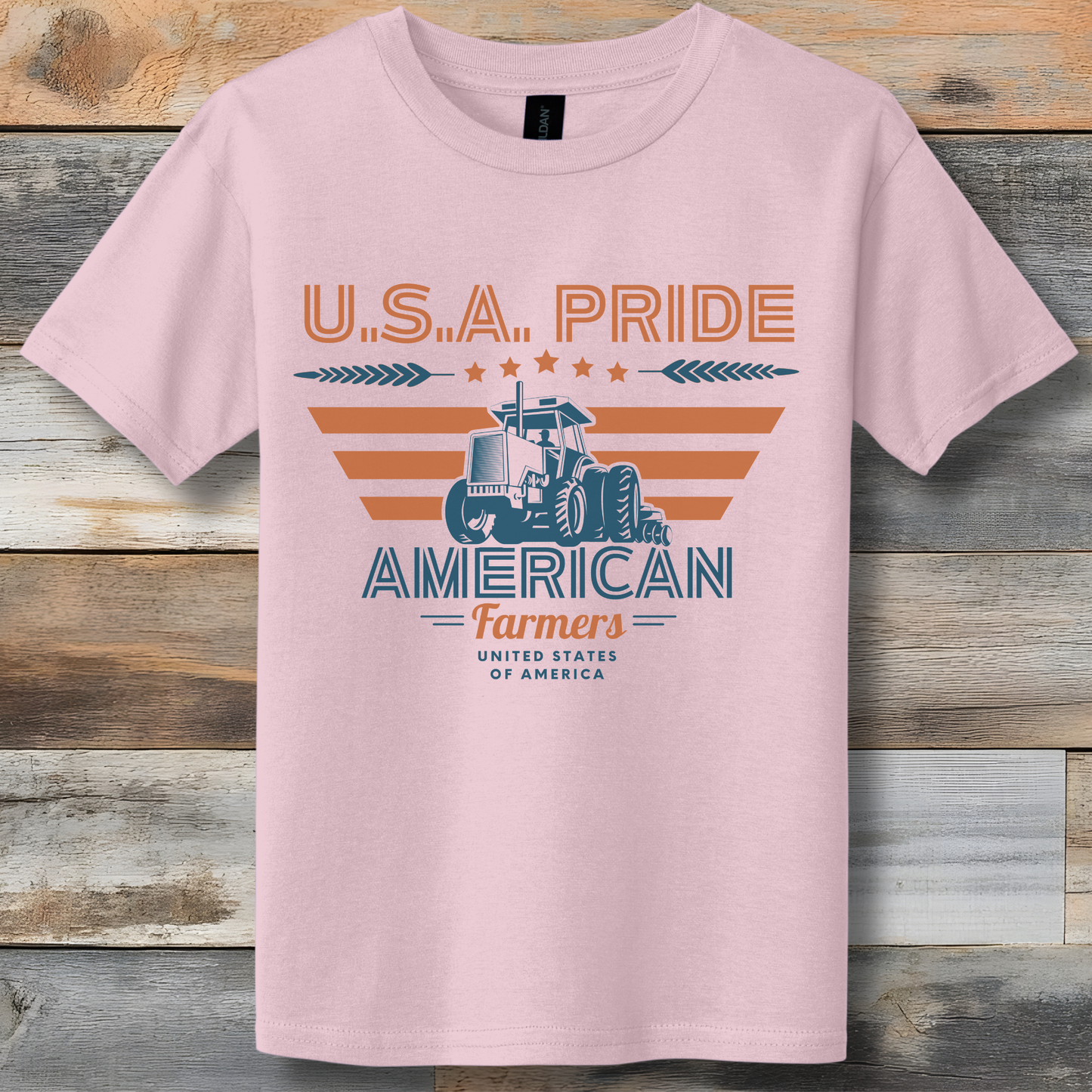 USA Pride American Farmers Youth T-Shirt | Tractor Shirt