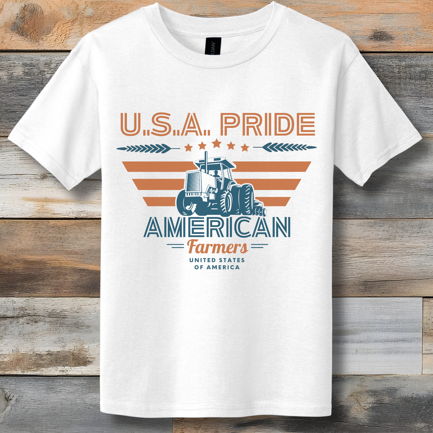 USA Pride American Farmers Youth T-Shirt | Tractor Shirt