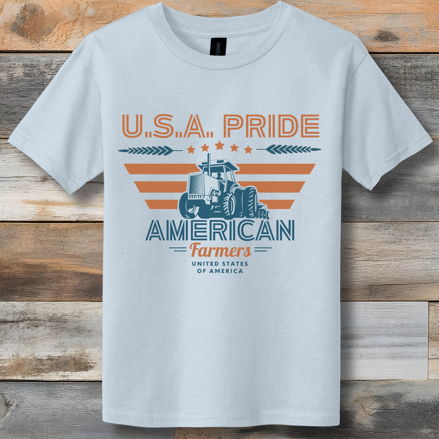 USA Pride American Farmers Youth T-Shirt | Tractor Shirt