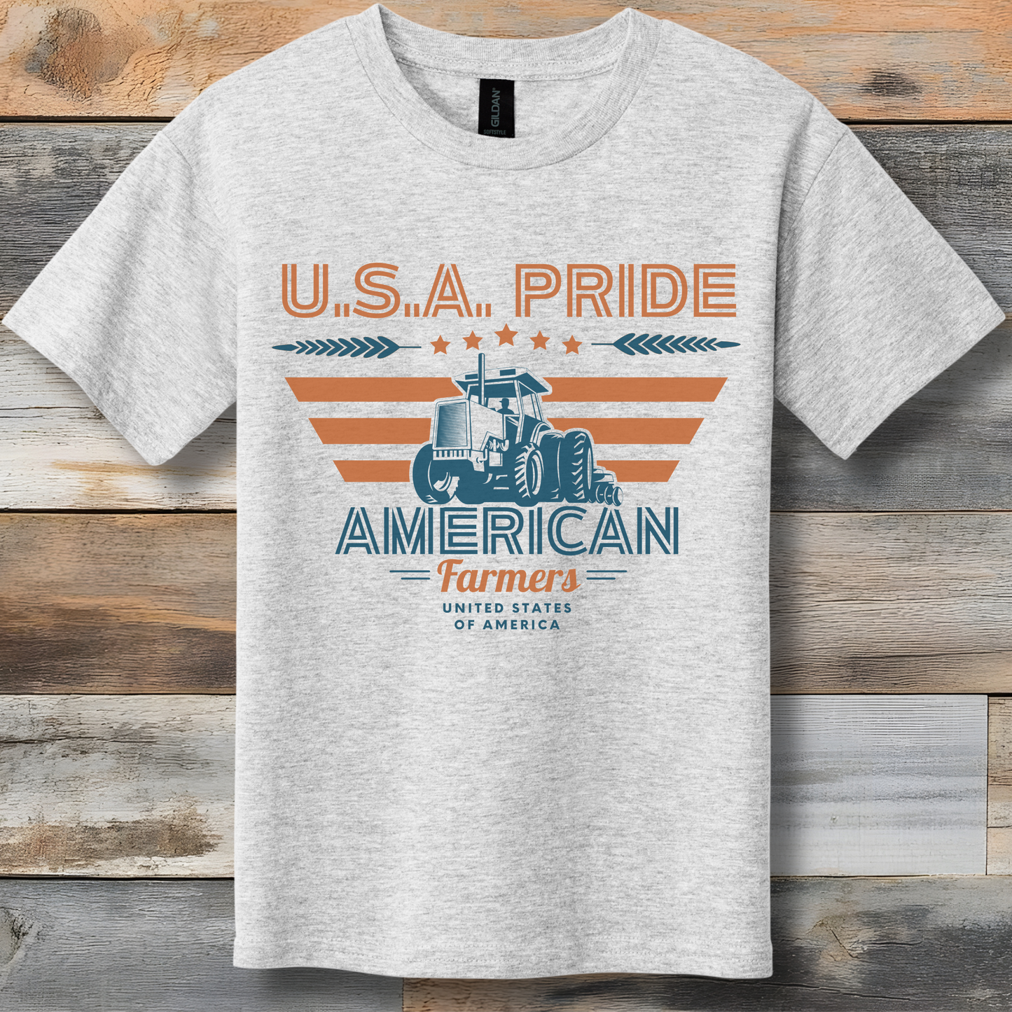 USA Pride American Farmers Youth T-Shirt | Tractor Shirt