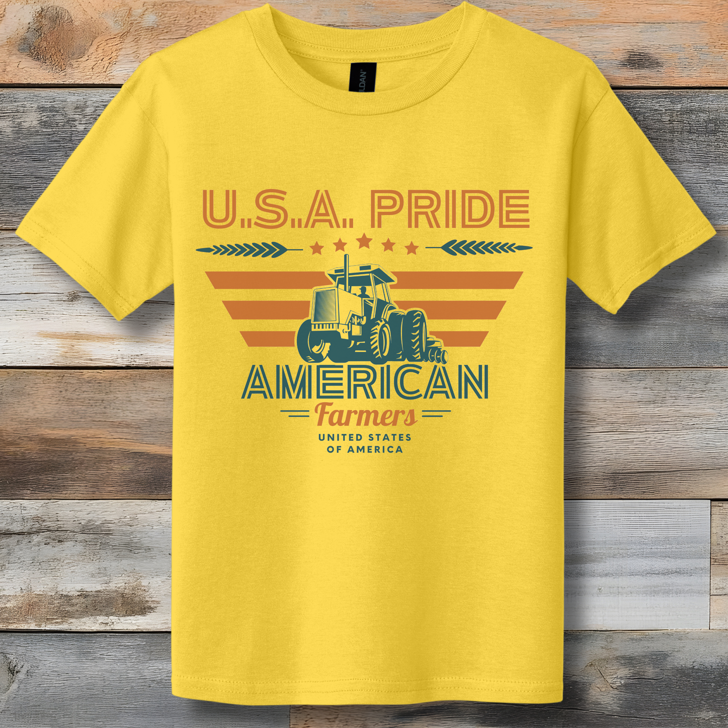 USA Pride American Farmers Youth T-Shirt | Tractor Shirt