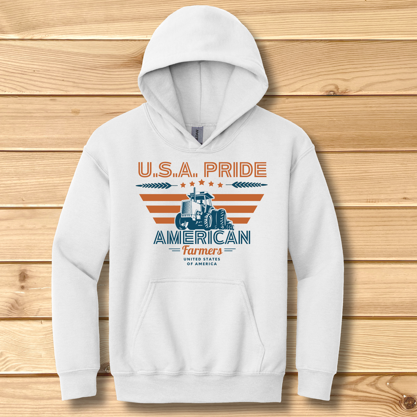 USA Pride American Farmers Youth Hoodie | Tractor Shirt